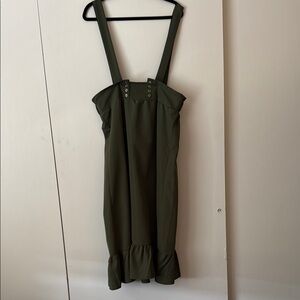 ROMWE Fairycore Ren Faire Olive Green Maxi Skirt